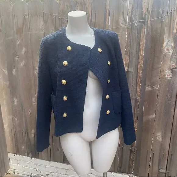 TUCKERNUCK Navy Tweed Marais Jacket size medium NWT - Picture 11 of 12